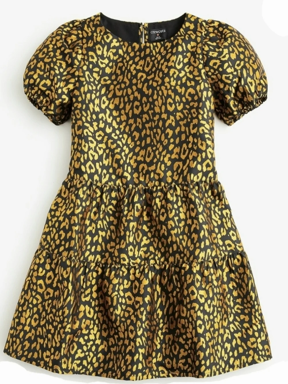 J.Crew Girls Jacquard Dress In Metallic Leopard Size 7 Yrs